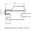 Vue Filaire des dimensions ABC de la baie vitrée