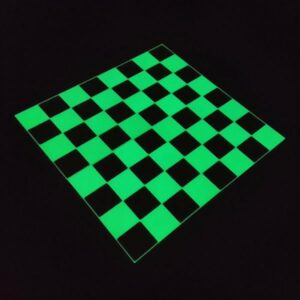 plateau échec blanc phosphorescent vert