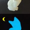 Chat phosphorescent blanc bleu