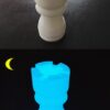 Pot de Fleur Blanc Phosphorescent Bleu